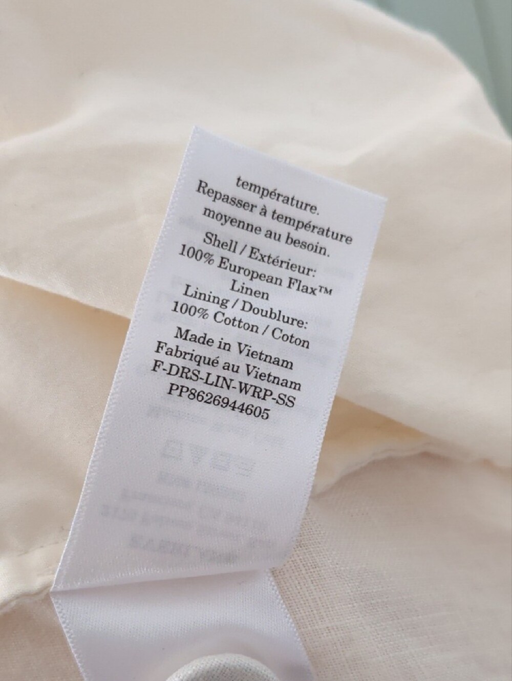 Everlane Linen Wrap Dress in Light Cream - Picture 4 of 6